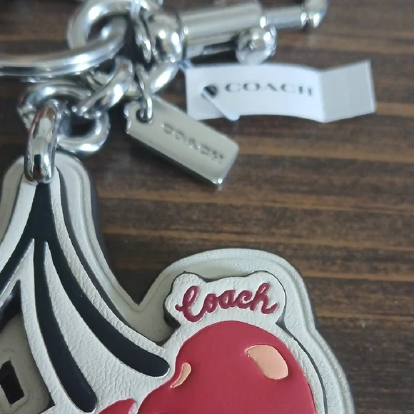 Coach Red Cherry Keychain NWT Or Bag Charm - Picture 2 of 2